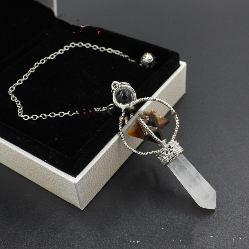Natural Gemstones Merkaba Pendulum