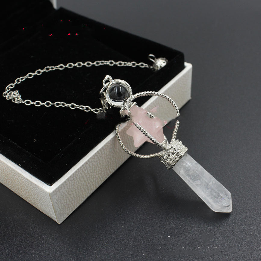 Natural Gemstones Merkaba Pendulum