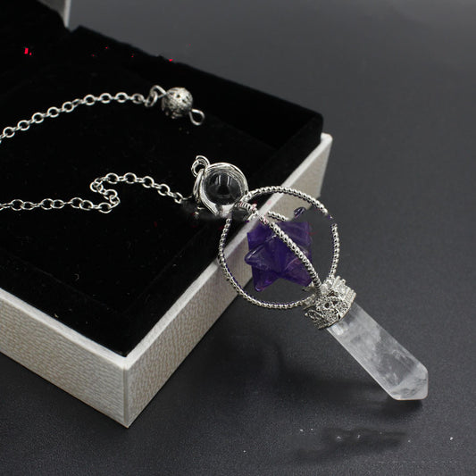 Natural Gemstones Merkaba Pendulum